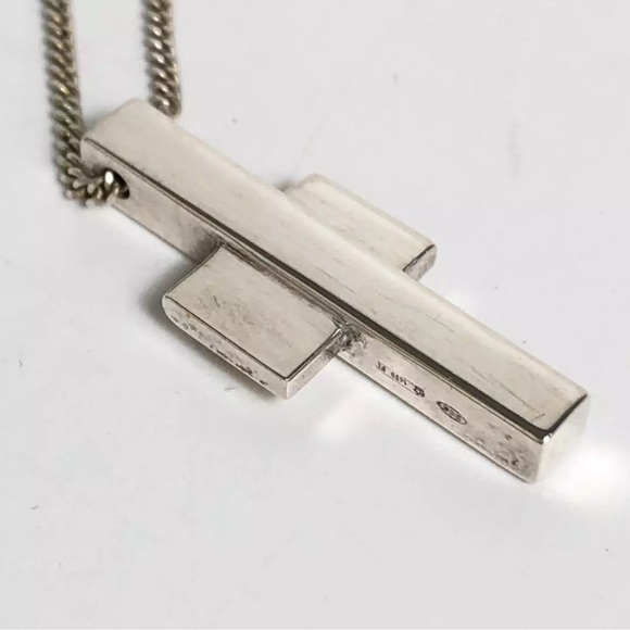 GUCCI Cross Necklace Pendant SILVER 925 15.7” with Gucci Dust bag - Picture 3 of 7